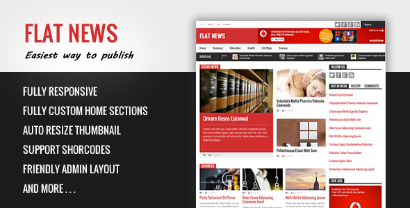 Flat News - Easy News & Magazine Blogger Template